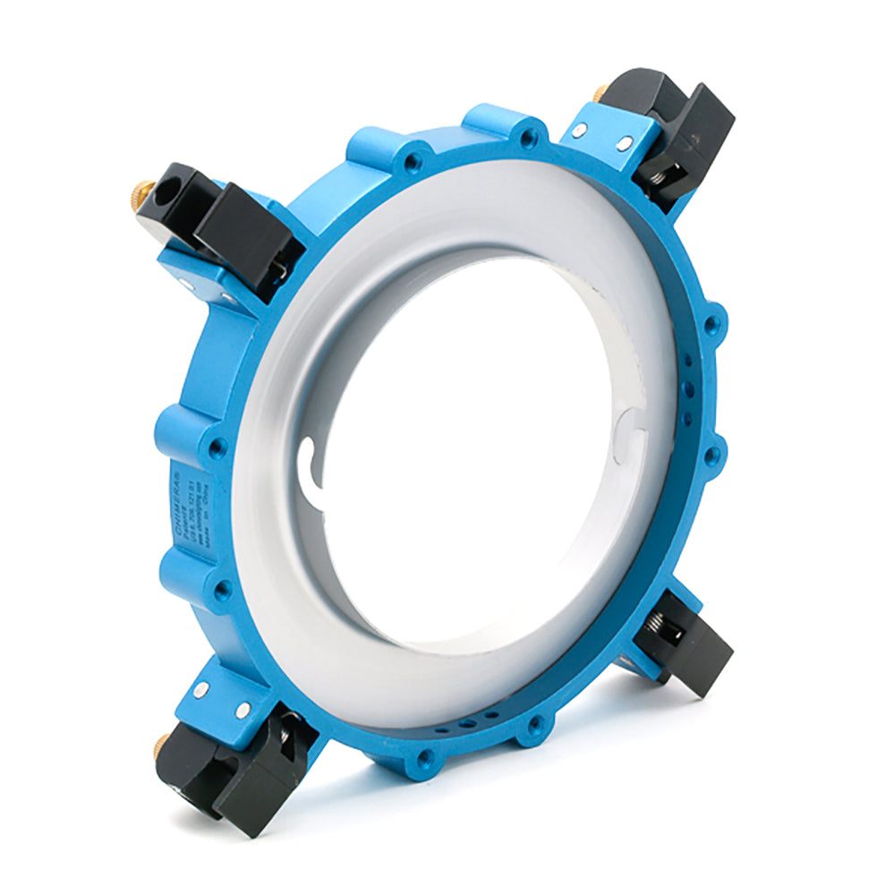 Quick Release Speed Ring for photography, featuring durable metal construction and support for Rectangular and Strip Lightbanks.
