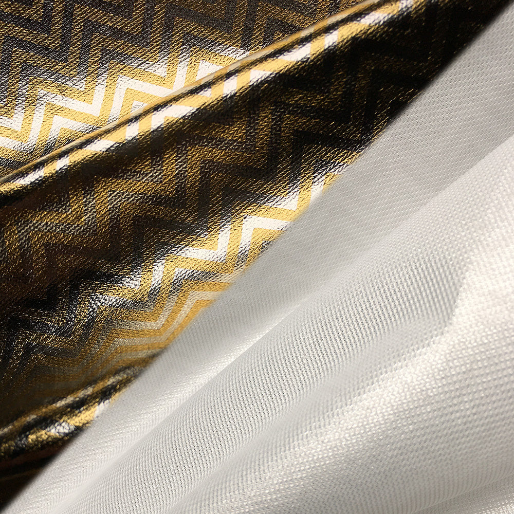 Silver gold zebra white panel fabric 24" x 24" ideal for photography and design projects.