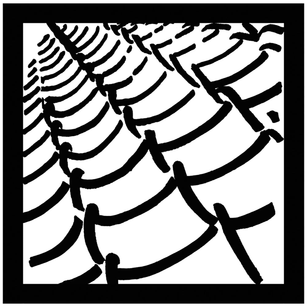 Abstract black and white illustration of a patterned surface, showcasing artistic lines and curves.