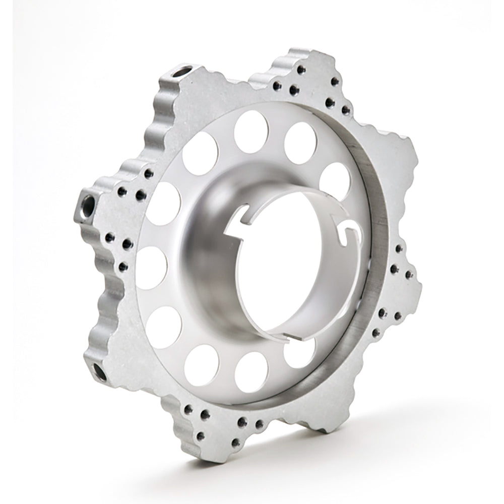 Chimera Octaplus Speed Ring for photography, featuring eight pole blocks and a circular metal insert.